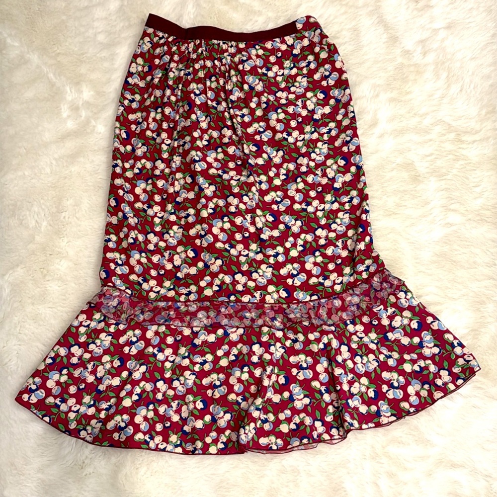 Authentic Louis Vuitton 2005 Runway Collection Cherry Berry Print Ruffle Skirt❣️ - Picture 3 of 13